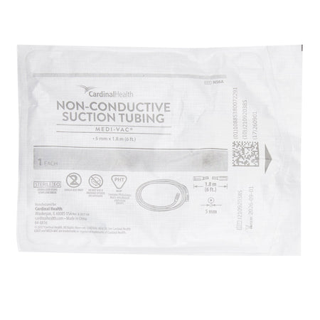 Medi-Vac Suction Tubing, 3/16 Inch Inner Diameter, 6 Foot Length-Suction Tubing Medi-Vac Clear 3/16 Inch I.D. 6 Foot Length Non-Conductive Plastic Sterile