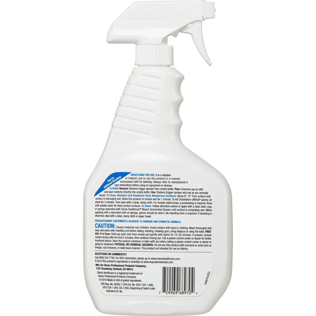 Clorox Healthcare® Bleach Germicidal Cleaner, Spray Bottle, 32 oz. - Housekeeping>Cleaners and Disinfectants - The Clorox...