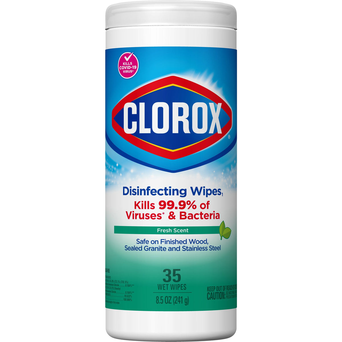 Clorox Disinfecting Wipes, Fresh Scent, 35 ct.-Clorox Surface Disinfectant Cleaner Premoistened Bleach Free Manual Pull Wipe 35 Count Canister Fresh Scent NonSterile