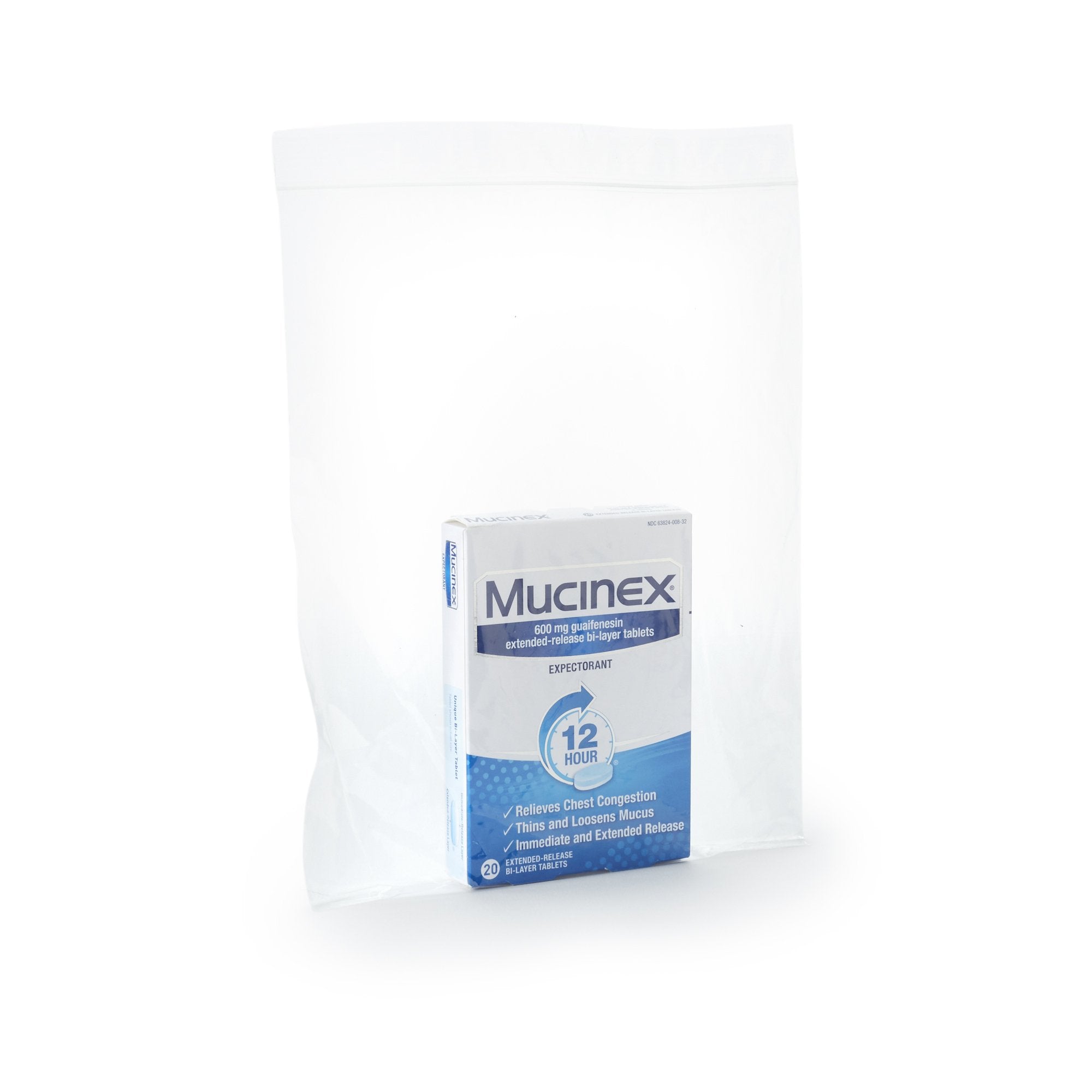 Mucinex Guaifenesin Cold and Cough Relief-Cold and Cough Relief Mucinex 600 mg Strength Tablet 20 per Box