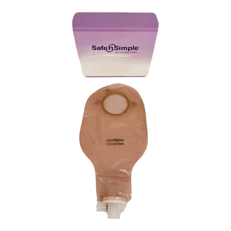 Urostomy Pouch Safe n' Simple Two-Piece System 9 Inch Length Without Barrier Drainable