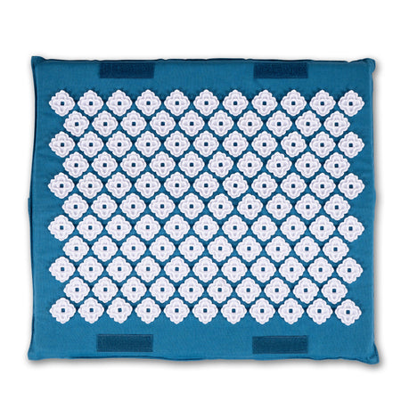 Kanjo Acupressure Memory Foam Foot Mat, Teal-Kanjo Acupressure Foot Mat Sapphire / White Cotton-Linen Fabric / Memory Foam / Plastic 14 X 16 Inch