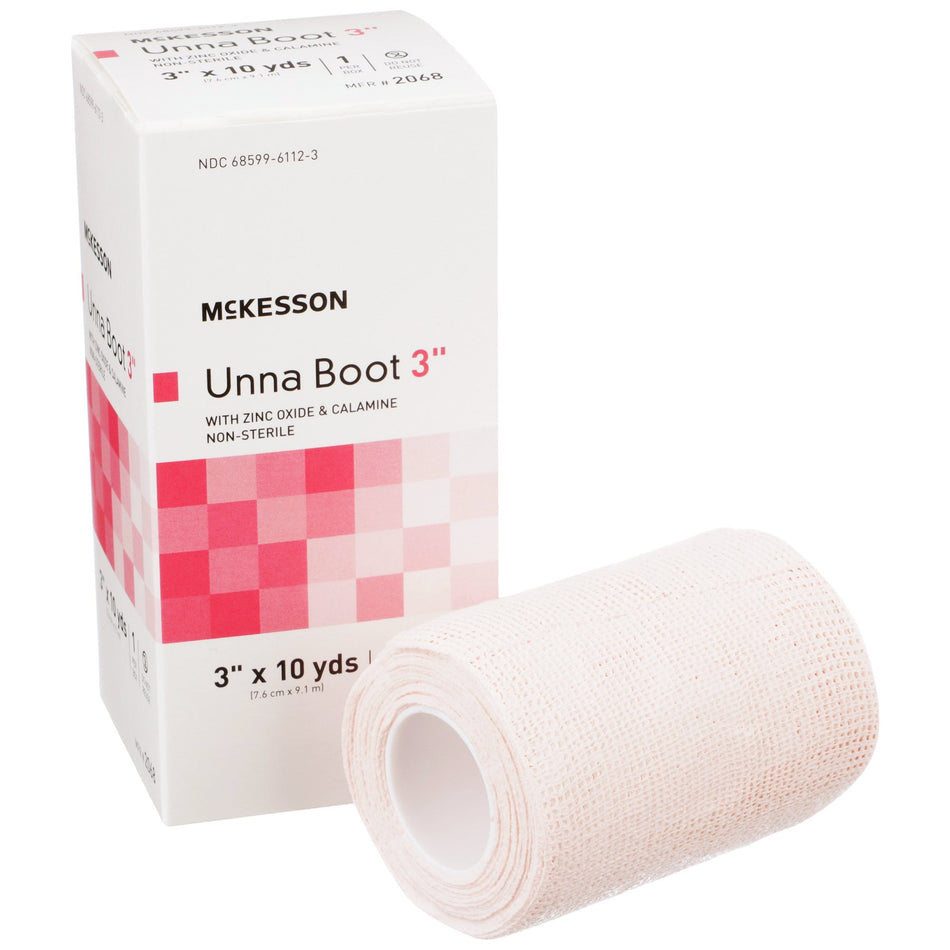McKesson Unna Boot with Calamine and Zinc Oxide, 3 Inch x 10 Yard-Unna Boot McKesson Zinc Oxide / Calamine 3 Inch X 10 Yard