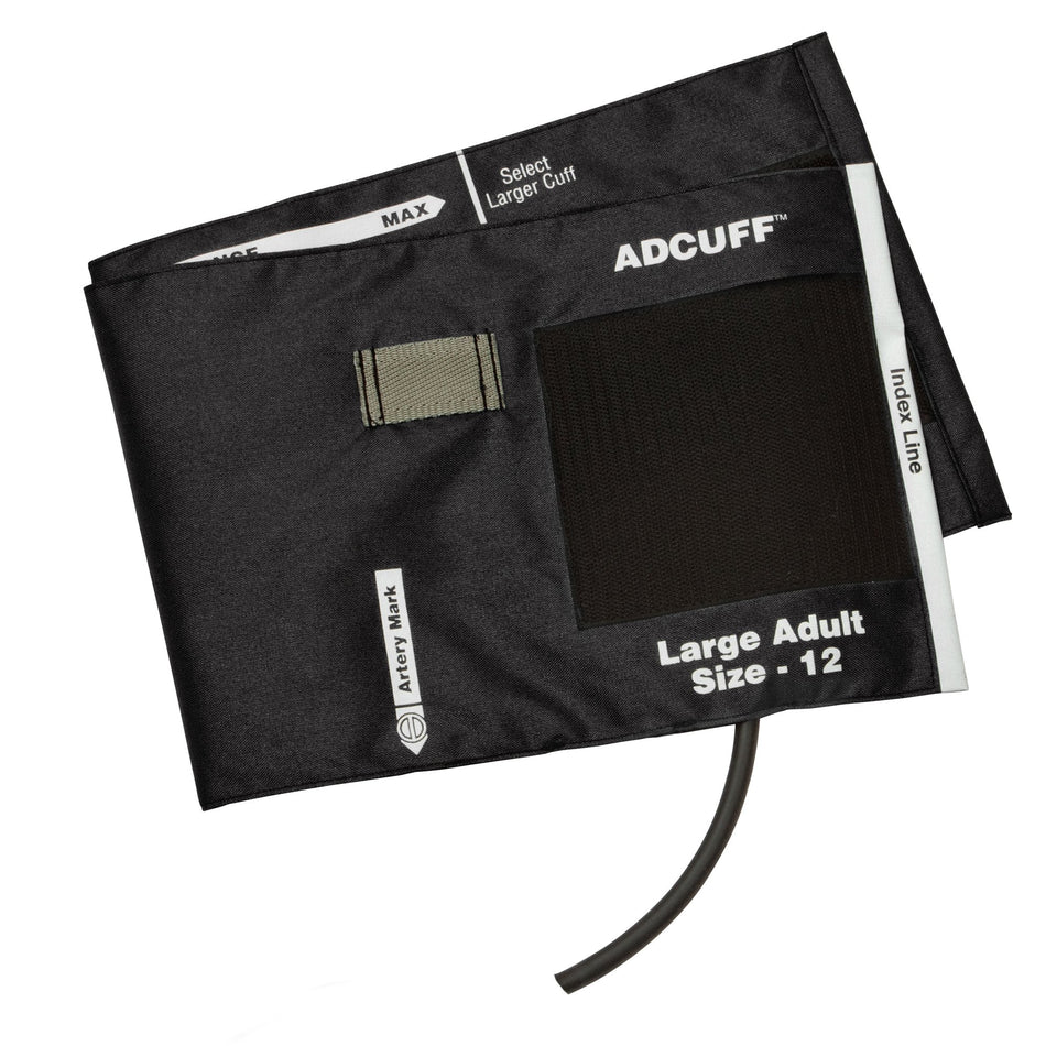 Adcuff Cuff, 1-Tube Bladder-Reusable Blood Pressure Cuff Adcuff 34 to 50 cm Arm Nylon Cuff Large Adult Cuff