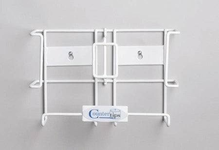 Countertips Glove Box Holder-Glove Box Holder Countertips Horizontal or Vertical Mounted 2-Box Capacity White 7-1/2 X 11-3/4 Inch Coated Wire