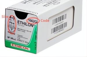 Ethilon Suture with Needle-Nonabsorbable Suture with Needle Ethilon Nylon PS-4 1/2 Circle Reverse Cutting Needle Size 4 - 0 Monofilament