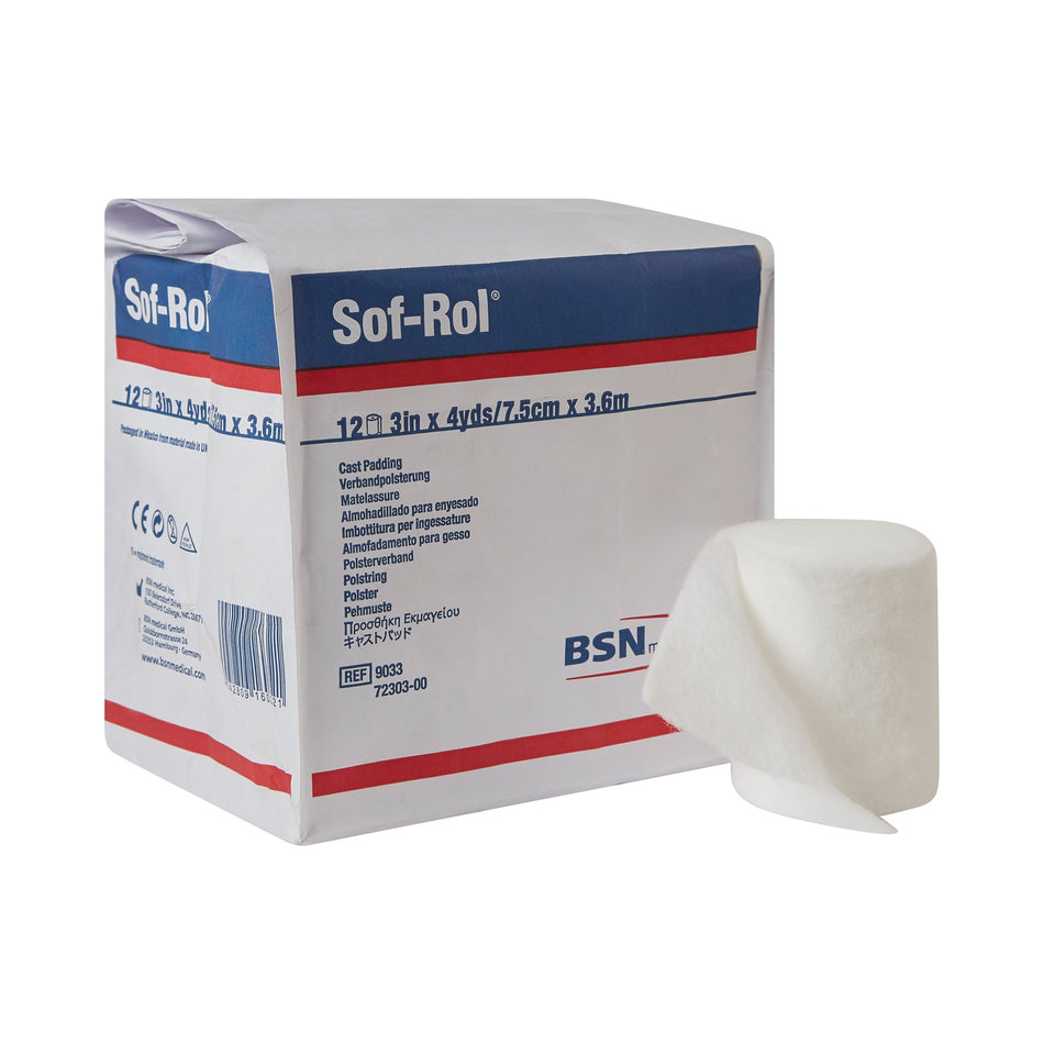 Sof-Rol White Rayon Cast Padding, 3 Inch x 4 Yard-Cast Padding Undercast Sof-Rol 3 Inch X 4 Yard Rayon NonSterile