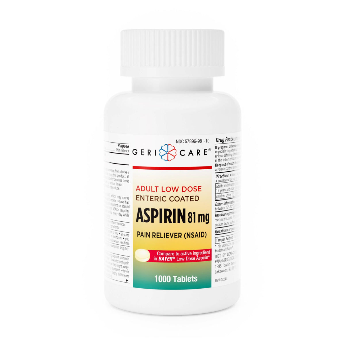 Geri-Care Low Dose Aspirin - Pharmaceuticals>Over the Counter>Pain Relief - Geri-Care