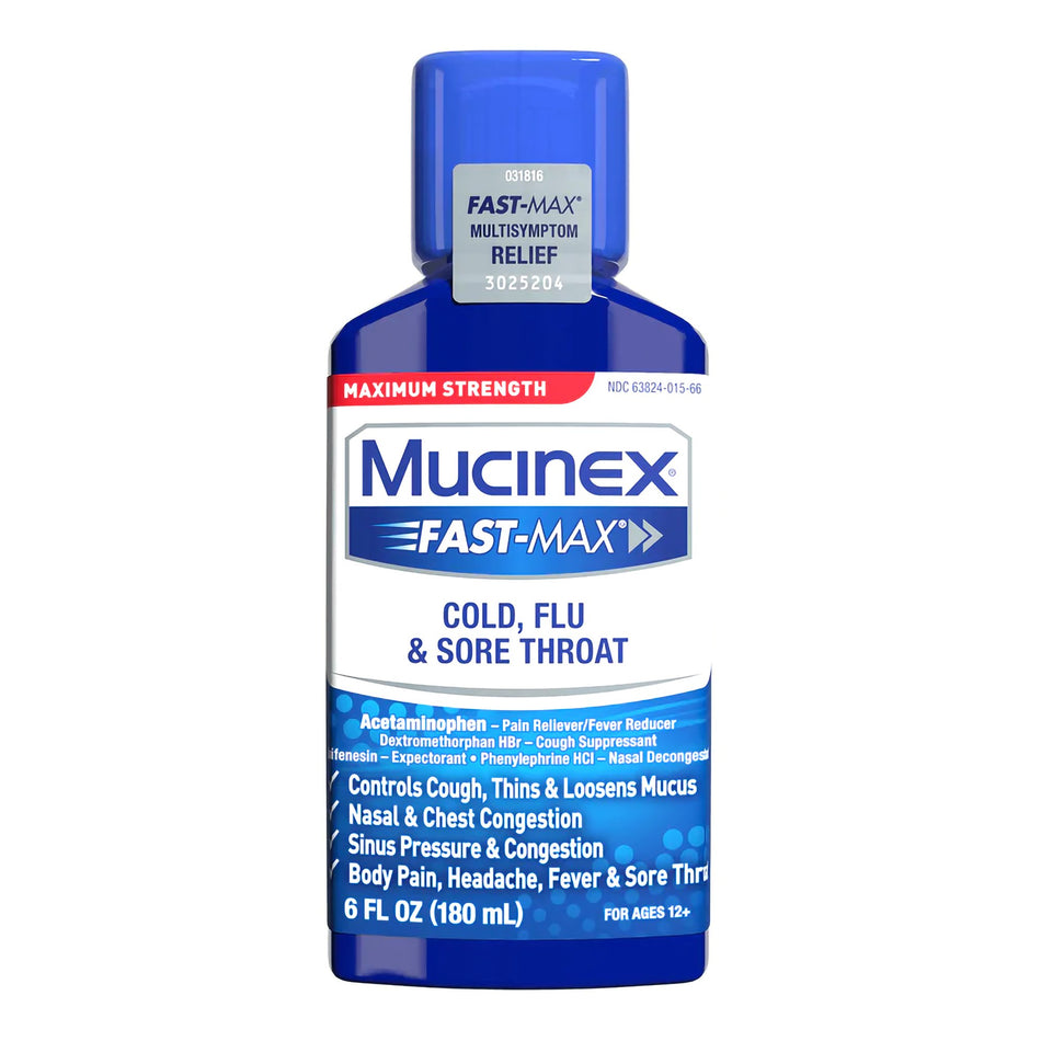 Mucinex Acetaminophen / Dextromethorphan / Guaifenesin / Phenylephrine Cold and Cough Relief-Cold and Cough Relief Mucinex 650 mg - 20 mg - 400 mg - 10 mg / 20 mL Strength Liquid 6 oz.