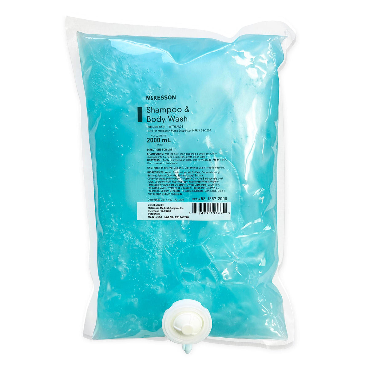McKesson Shampoo and Body Wash Dispenser Refill Bag 2000 mL, Summer Rain - Personal Hygiene>Hair Care>Shampoos - McKesson...