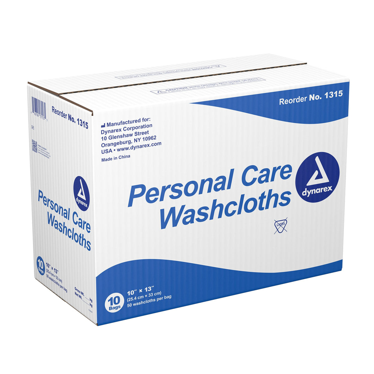 dynarex� Disposable Washcloth, 10 x 13 Inch-Washcloth Dynarex� 10 X 13 Inch White Disposable