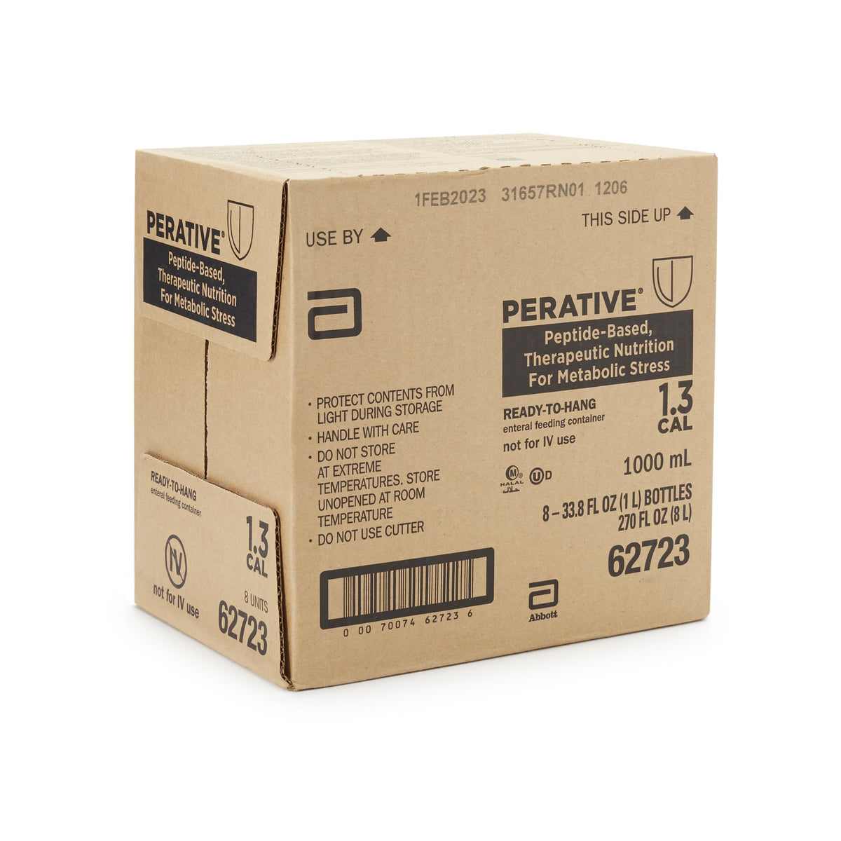 Perative Tube Feeding Formula, 33.8 oz. Ready to Hang Container-Tube Feeding Formula Perative 1.3 Cal Unflavored Liquid 33.8 oz. Bottle