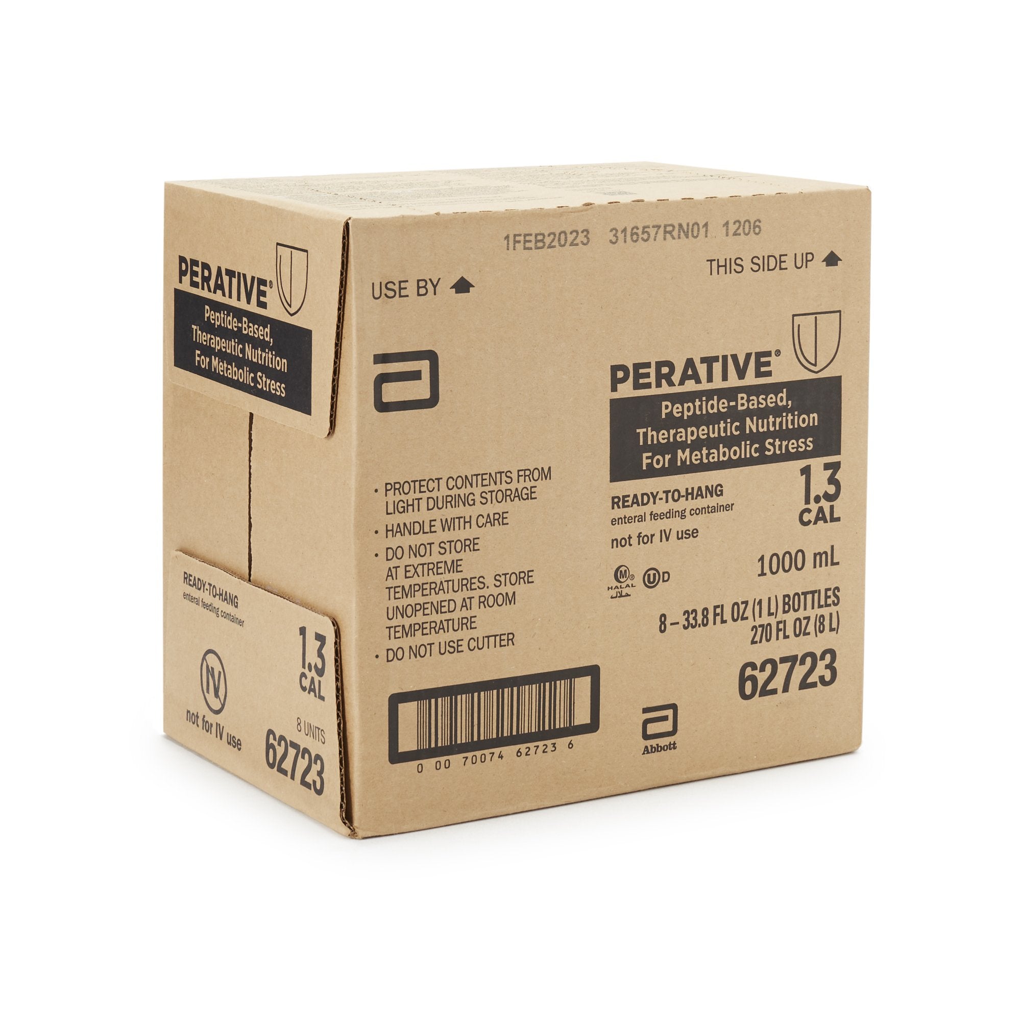 Perative Tube Feeding Formula, 33.8 oz. Ready to Hang Container-Tube Feeding Formula Perative 1.3 Cal Unflavored Liquid 33.8 oz. Bottle