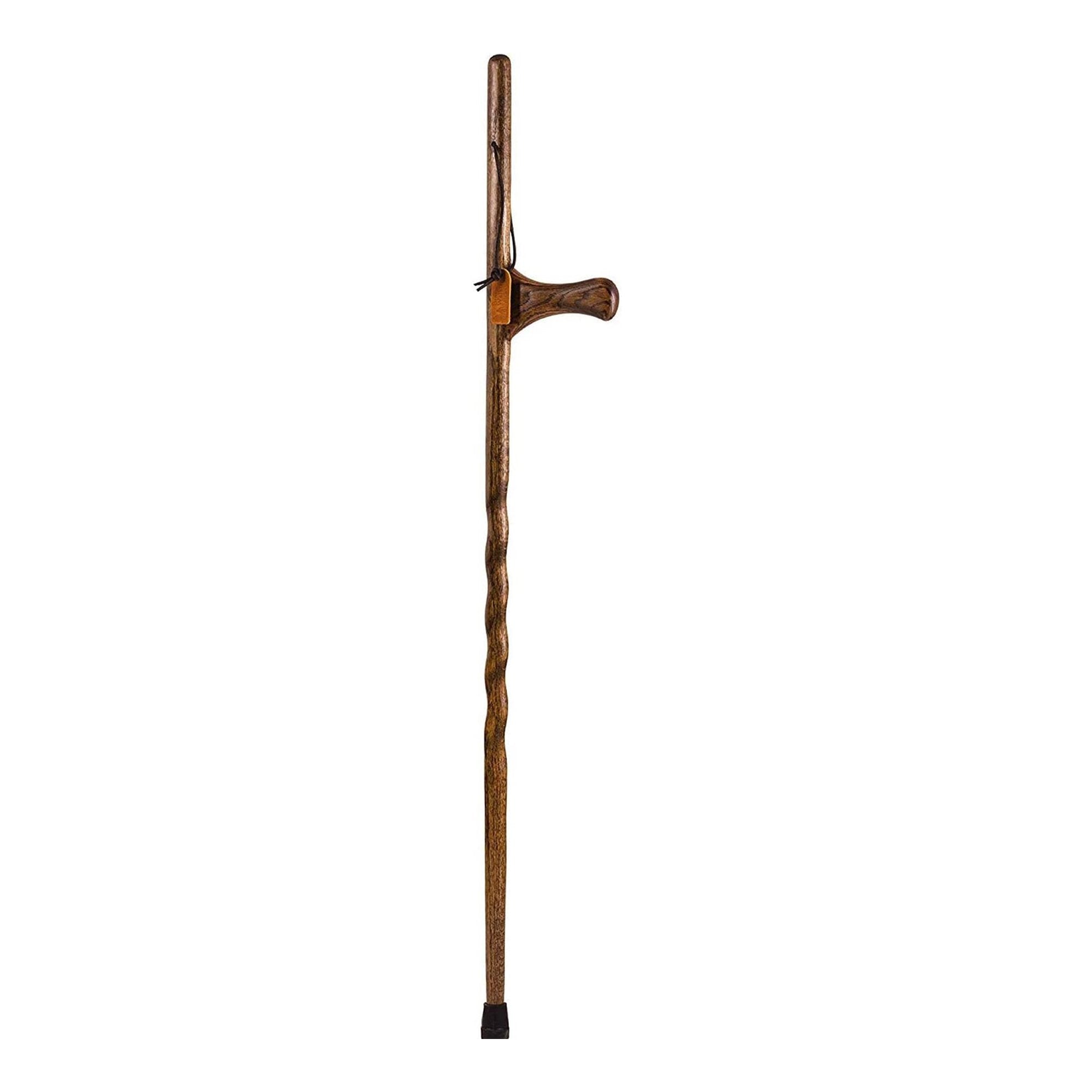 Brazos Twisted Oak Dual Purpose Handcrafted Walking Stick, 55-Inch-Walking Stick Brazos Dual Purpose Staff Wood 55 Inch Height Wood Grain