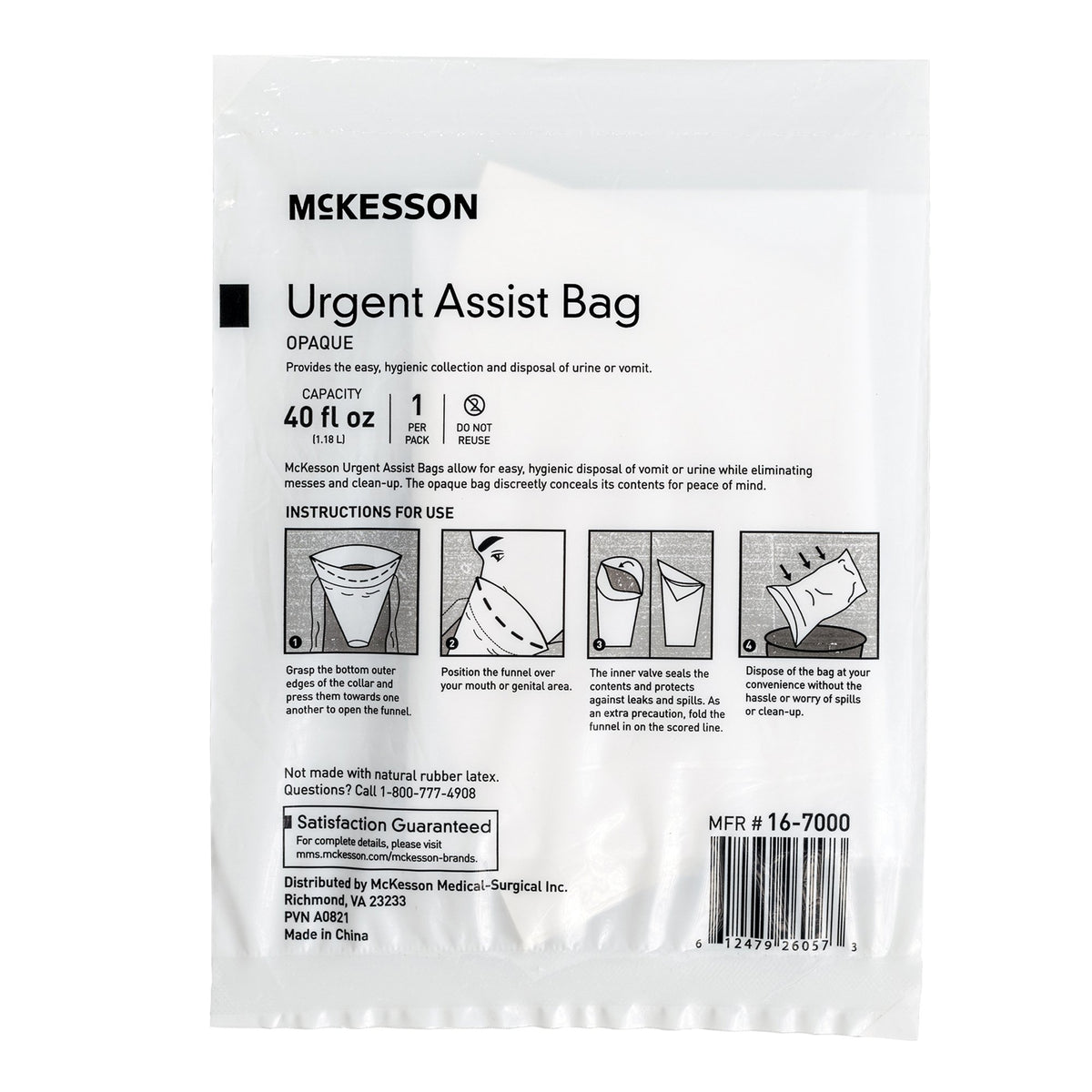 McKesson Opaque Urgent Assist/Emesis Bags - Housekeeping>Bags>Emesis Bags - McKesson Brand
