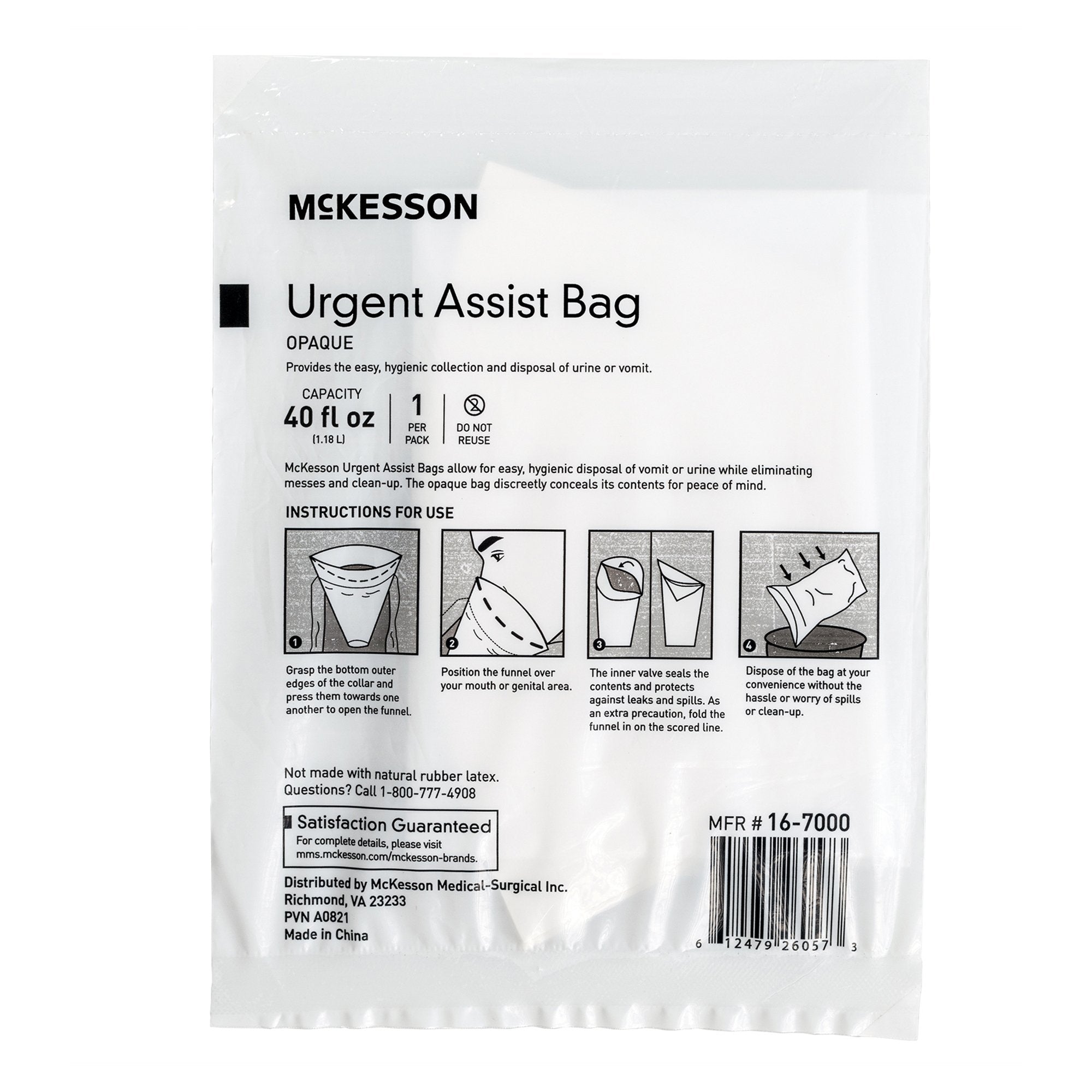 McKesson Opaque Urgent Assist/Emesis Bags - Housekeeping>Bags>Emesis Bags - McKesson Brand
