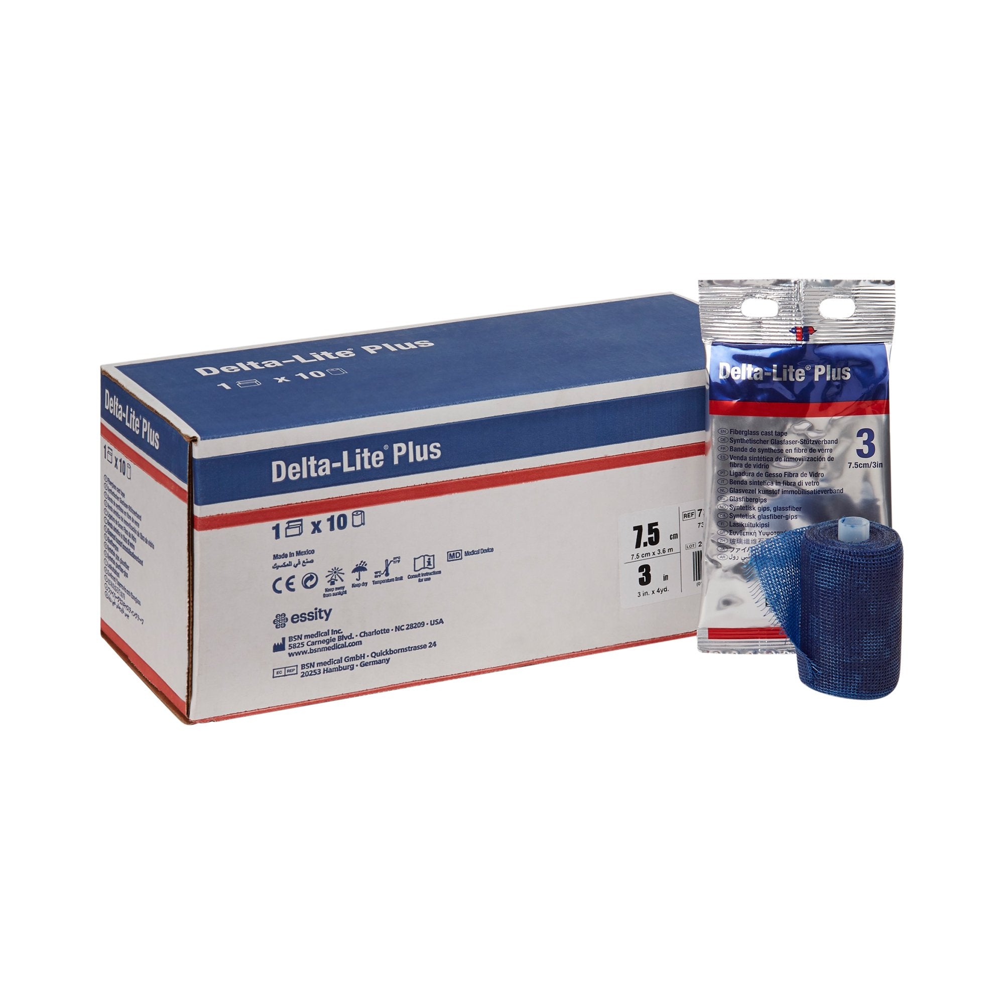 Delta-Lite Plus Dark Blue Cast Tape, 3 Inch x 4 Yard-Cast Tape Delta-Lite Plus 3 Inch X 12 Foot Fiberglass / Resin Deep Blue