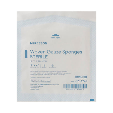 McKesson Sterile Gauze Sponge, 4 x 4 Inch, 12-Ply - Wound Care>General Wound Care>General Purpose Dressings>Gauze Dressing...