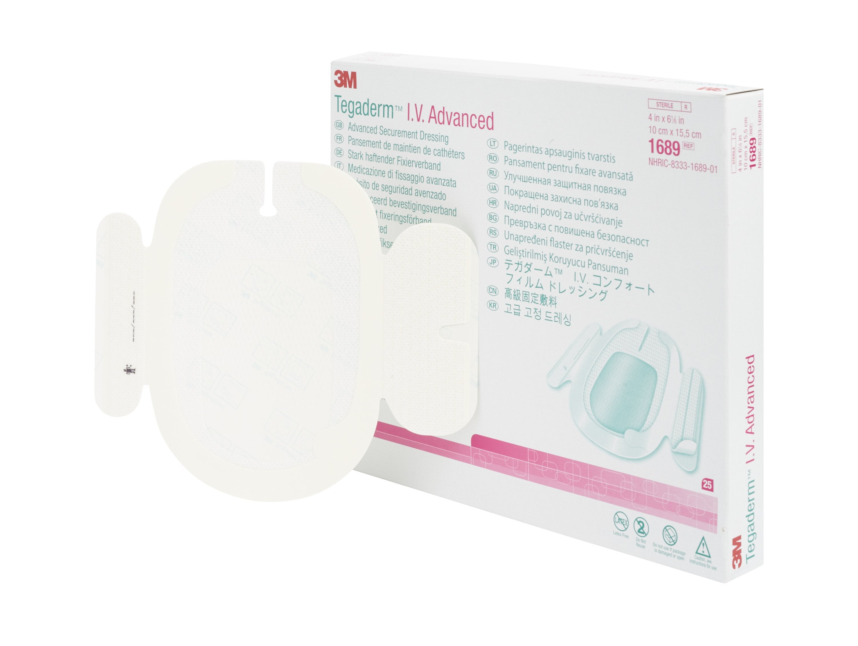 3M Tegaderm I.V. Advanced Securement Dressing, 4 x 6-1/8 Inch-I.V. Specialty Dressing 3M Tegaderm I.V. Advanced Adhesive / Film 4 X 6-1/8 Inch Sterile