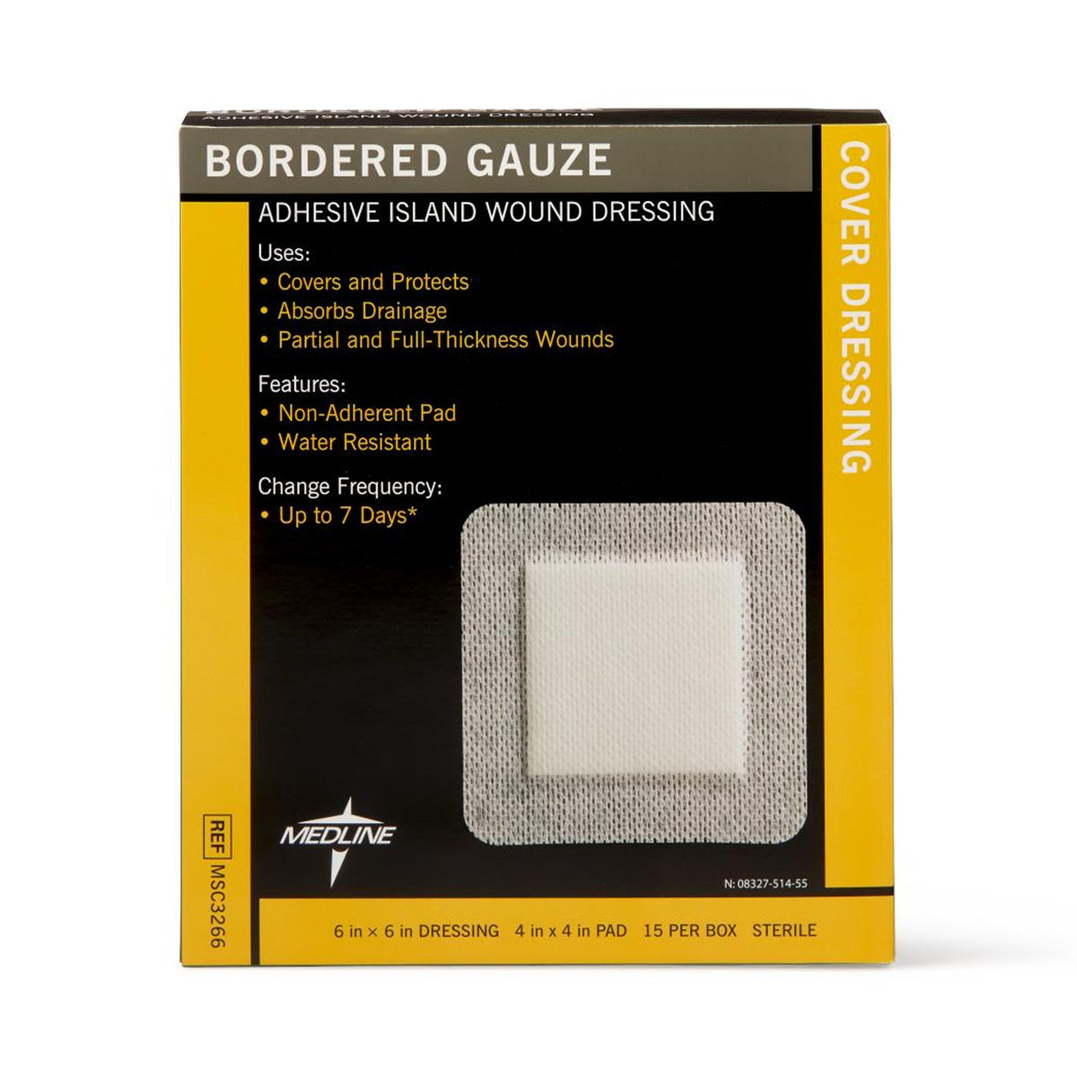 Medline White Island Dressing, 6 x 6 Inch-Island Dressing Medline 6 X 6 Inch Square Sterile Water Resistant Nonwoven Backing