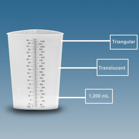 Plasti-Grad Graduated Beaker, 1,200 mL-"Graduated Beaker Plasti-Grad Triangular Polypropylene 1,200 mL"
