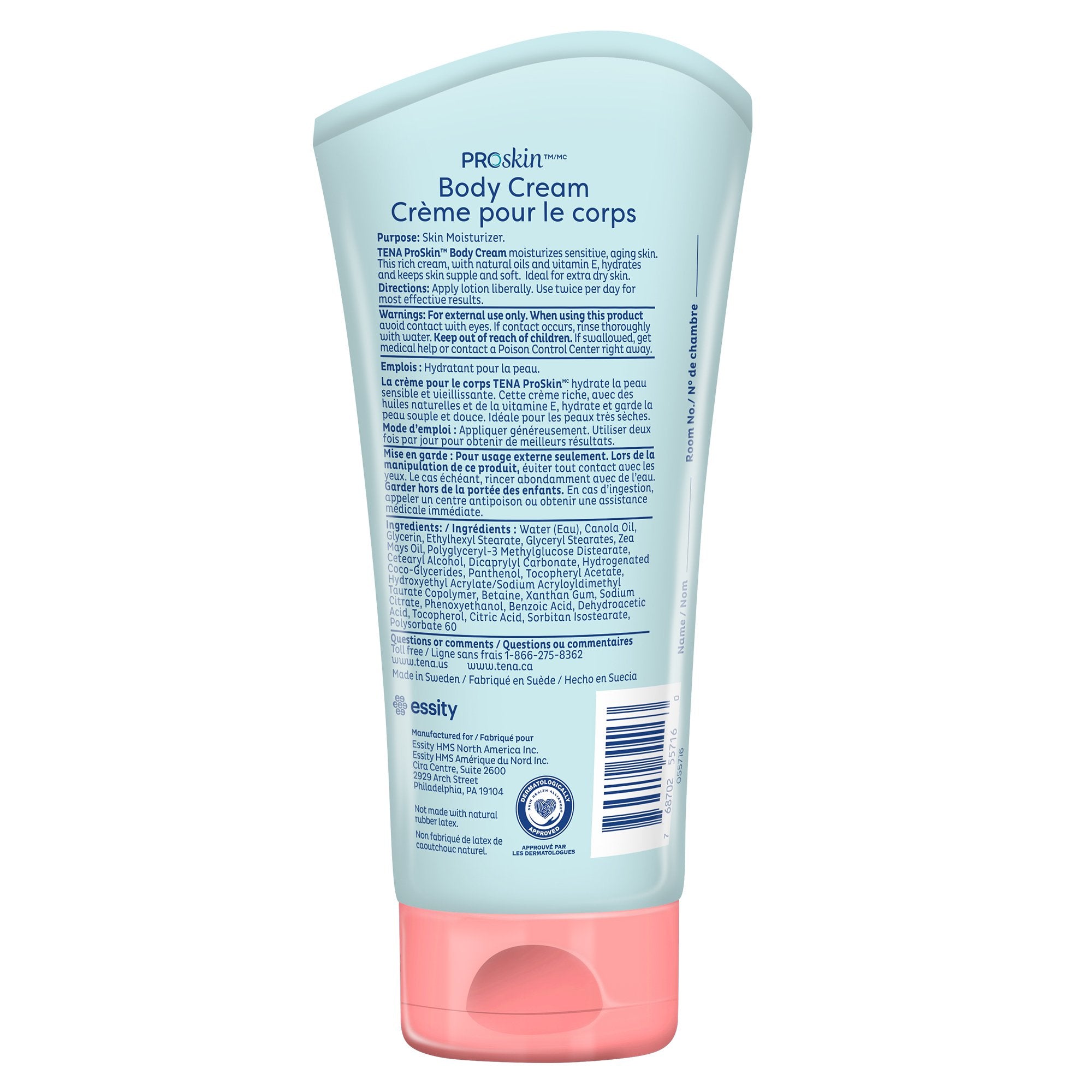 Hand and Body Moisturizer TENA® Proskin™ 5.1 oz. Tube Unscented Cream CHG Compatible - Personal Hygiene>Skin Care>Moisturi...