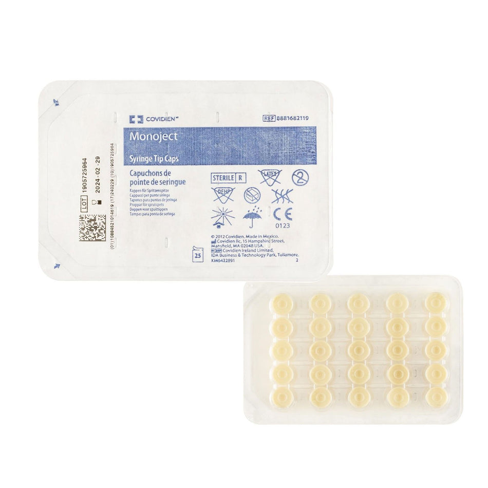 Monoject Syringe Tip Cap-"Syringe Tip Cap Monoject Polyolefin Plastic, Sterile, Disposable"