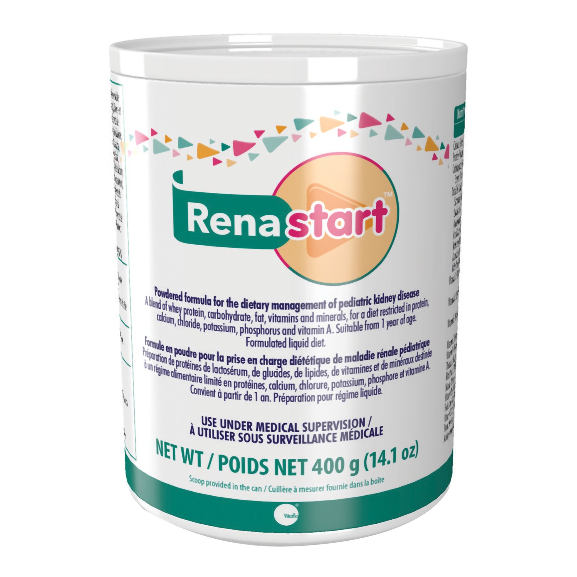 Renastart Powdered Formula for the Dietary Management of Pediatric Kidney Disease, 400-gram can-Pediatric Oral Supplement Renastart Unflavored 400 Gram Can Powder Protein Kidney Disease