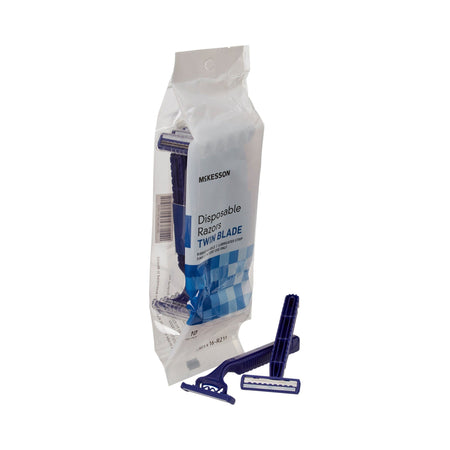 McKesson Disposable Razor, Twin Blade, Lubricated Strip, Blue - Personal Hygiene>Hair Removal>Razors - McKesson Brand
