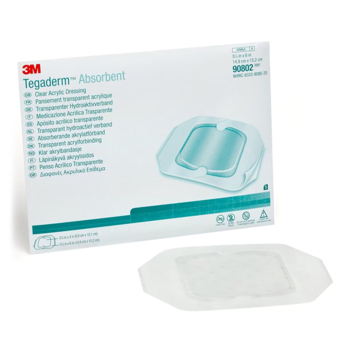 3M Tegaderm Absorbent Acrylic Transparent Film Dressing, 5-7/8 x 6 Inch-Absorbent Transparent Film Dressing 3M Tegaderm Absorbent 5-7/8 X 6 Inch Rectangle Sterile