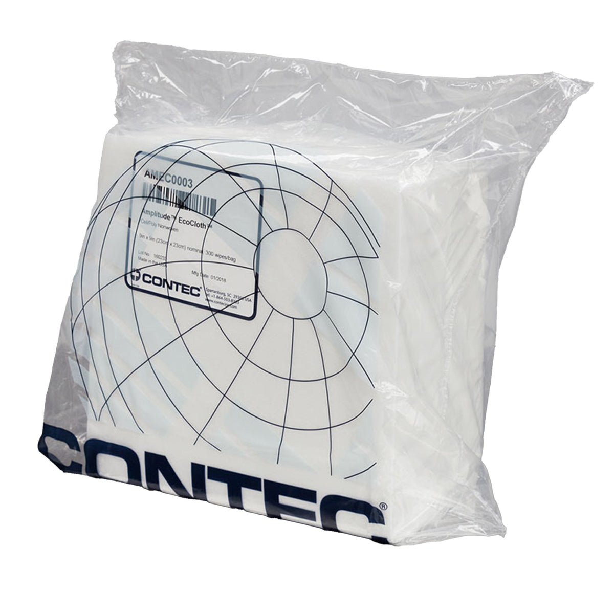 Amplitude EcoCloth Wipes-Cleanroom Wipe Amplitude EcoCloth ISO Class 6 White NonSterile Cellulose / Polyester 9 X 9 Inch Disposable