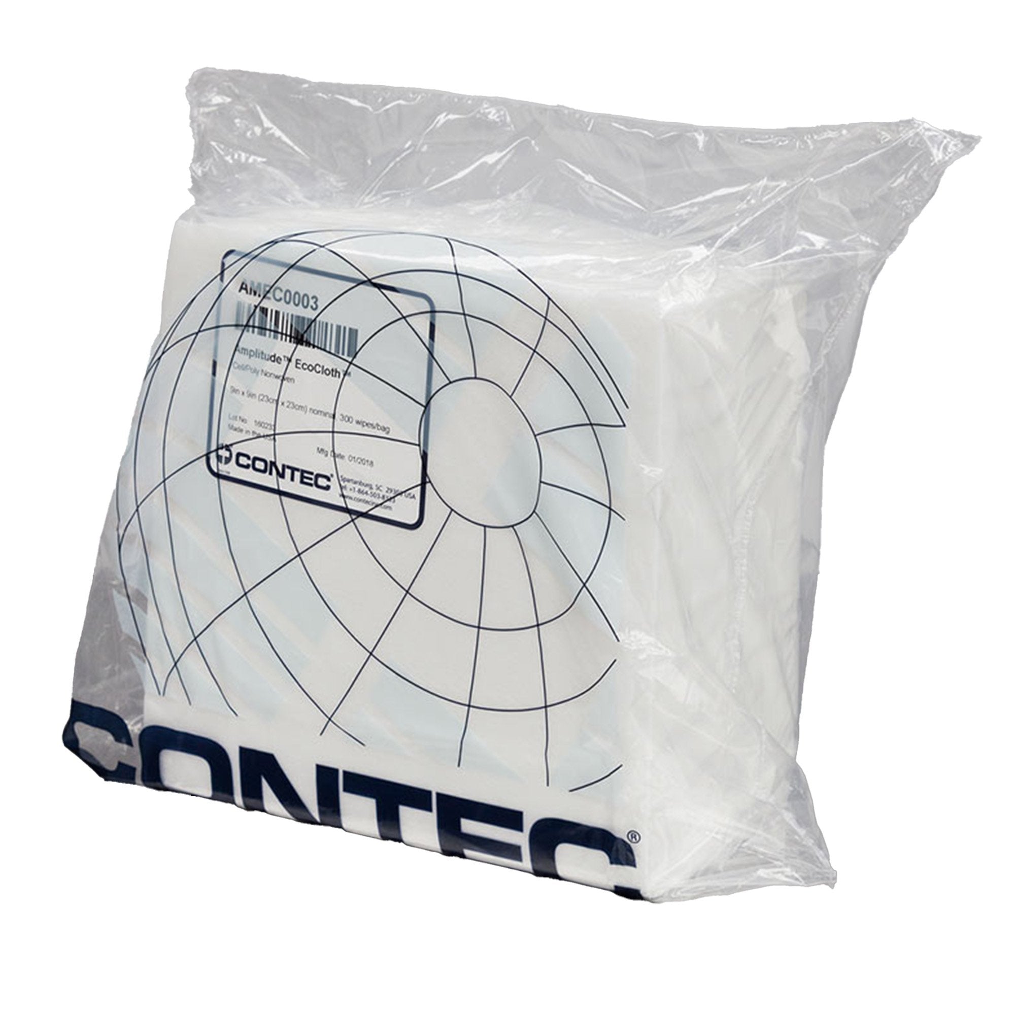 Amplitude EcoCloth Wipes-Cleanroom Wipe Amplitude EcoCloth ISO Class 6 White NonSterile Cellulose / Polyester 9 X 9 Inch Disposable