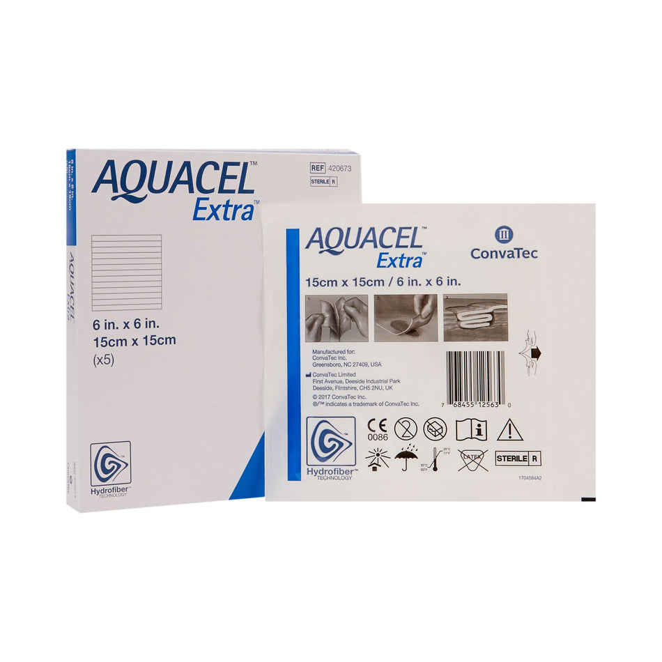 Aquacel� Extra� Gelling Fiber Wound Dressing, 6 x 6 Inch-Gelling Fiber Wound Dressing Aquacel� Extra� 6 X 6 Inch Square Sterile