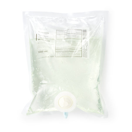 McKesson Gel Hand Sanitizer with Aloe 1000 mL-"Hand Sanitizer with Aloe McKesson 1,000 mL Ethyl Alcohol Gel Dispenser Refill Bag"