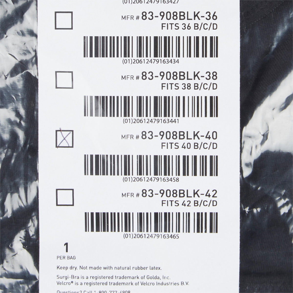 McKesson Surgi-Bra II, 40 Inch, Black-Post-Surgical Bra McKesson Black 40 Inch