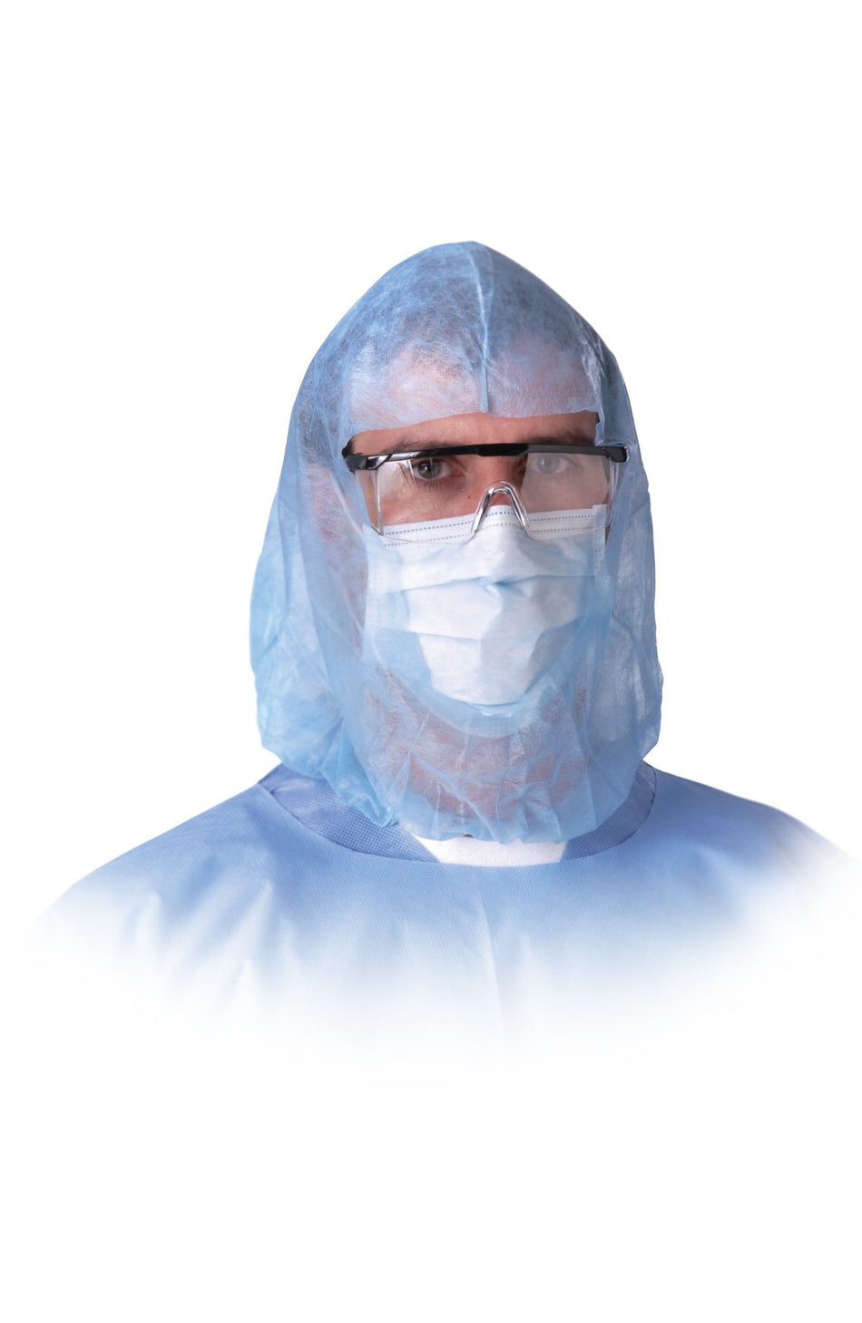 Medline Head and Beard Cover-Head / Beard Cover One Size Fits Most Blue Elastic Closure