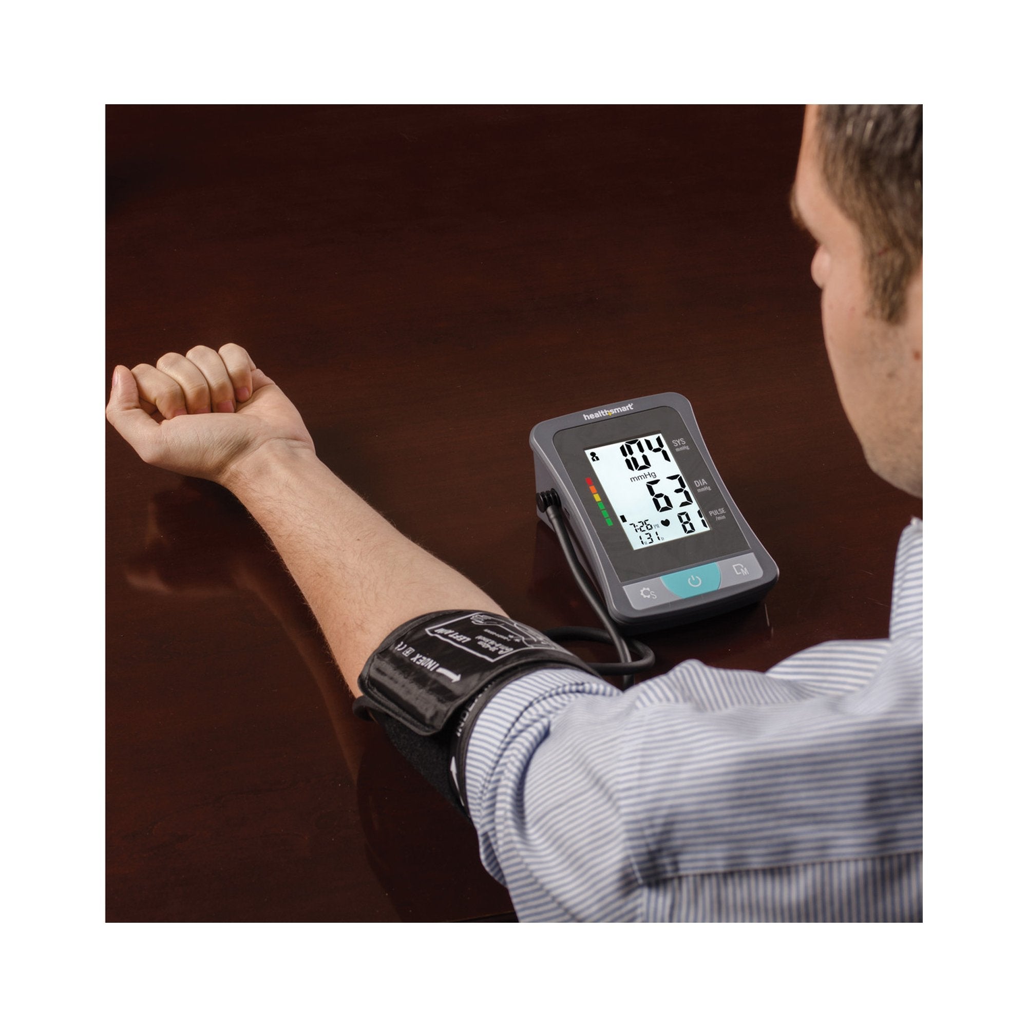 Mabis Digital Blood Pressure Monitoring Unit, Large, Black-Home Automatic Digital Blood Pressure Monitor MABIS Large Cuff Nylon Cuff 23 - 40 cm Desk Model