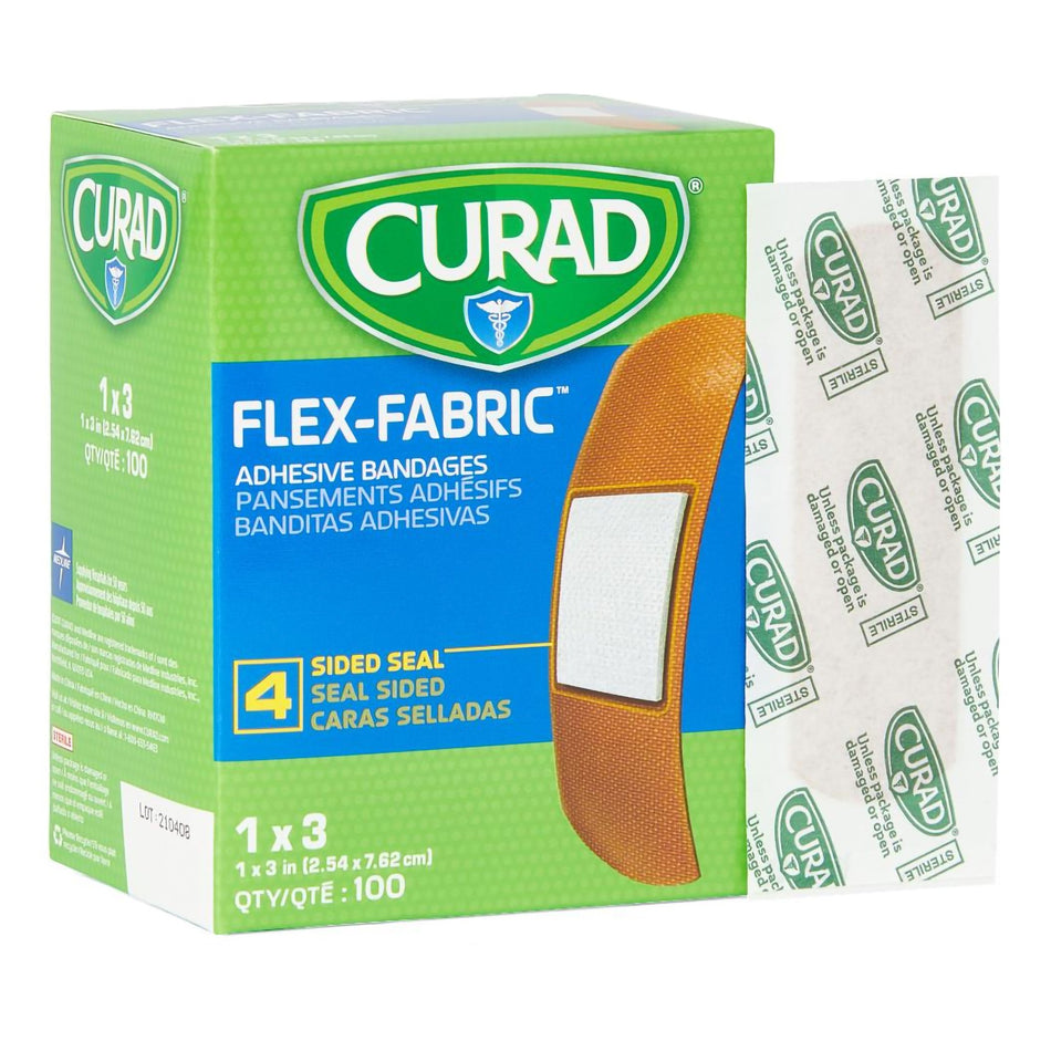 Comfort Cloth� Tan Adhesive Strip, 1 x 3 Inch-Adhesive Strip Comfort Cloth� 1 X 3 Inch Fabric Rectangle Tan Sterile