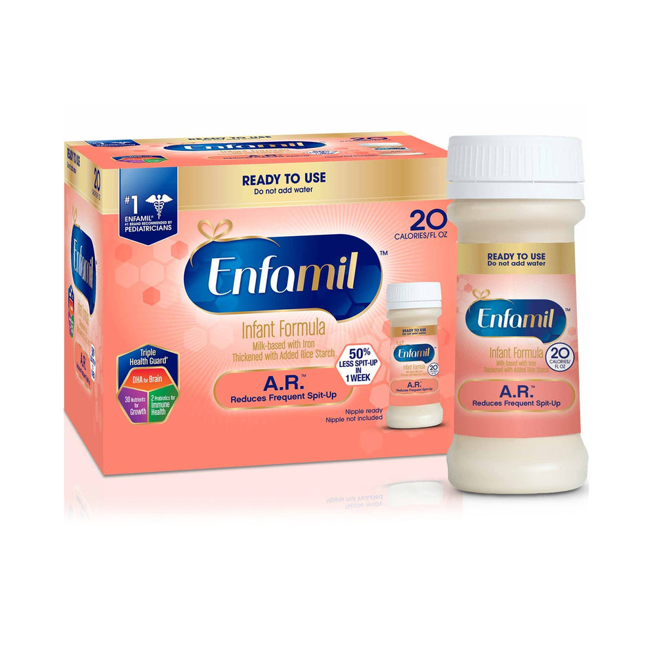 Enfamil� A.R.� Ready to Use Infant Formula, 2-ounce bottle-Infant Formula Enfamil� A.R.� Unflavored 2 oz. Bottle Liquid Added Rice Spit Up