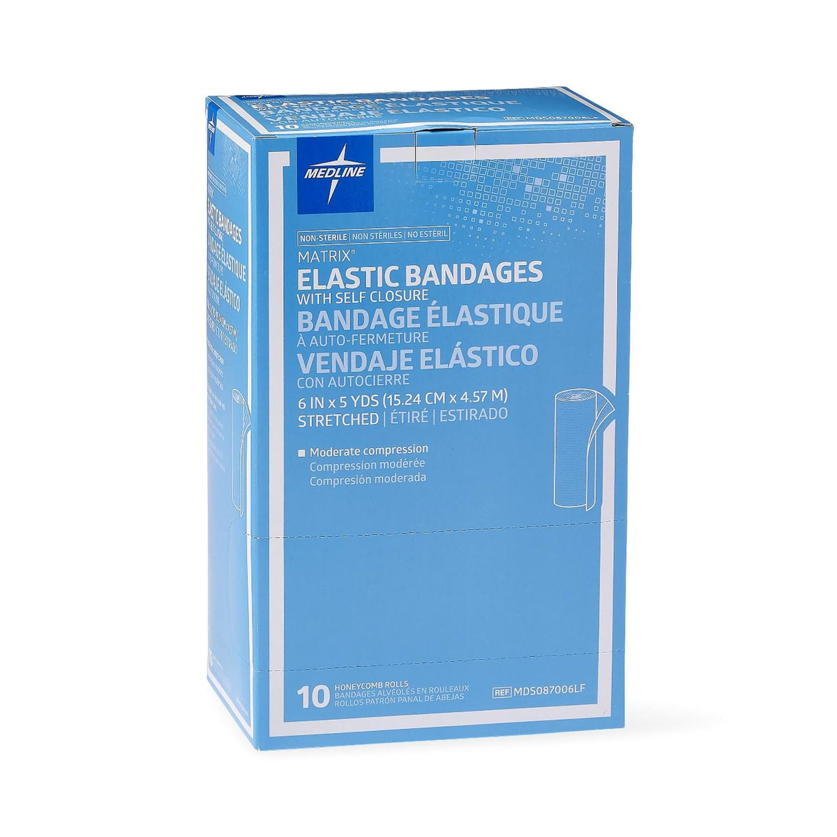 Matrix Double Hook and Loop Closure Elastic Bandage, 6 Inch x 5 Yard-Elastic Bandage Matrix 6 Inch X 5 Yard Double Hook and Loop Closure Natural NonSterile Medium Compression