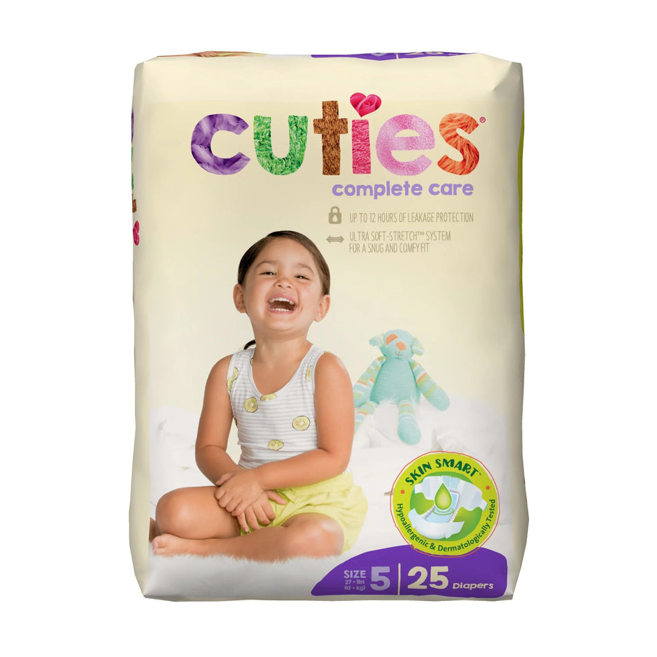 Cuties Complete Care Diapers, Size 5-Unisex Baby Diaper Cuties Complete Care Size 5 Disposable Heavy Absorbency