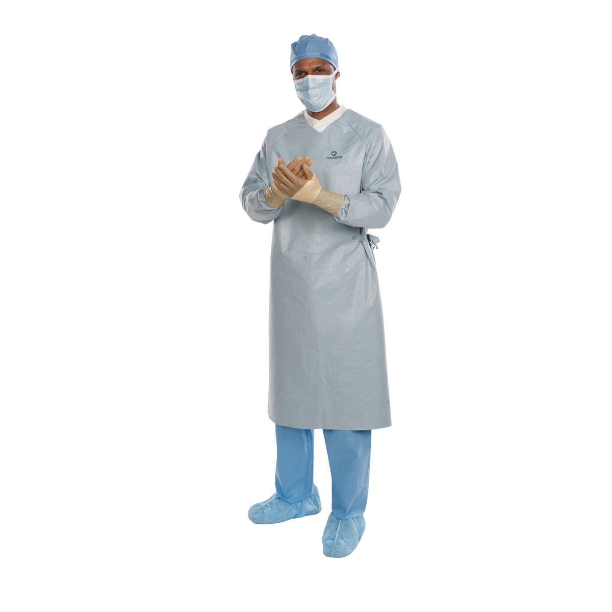 Aero Chrome Surgical Gown with Towel, X-Large / X-Long-Surgical Gown with Towel Aero Chrome X-Large / X-Long Silver Sterile AAMI Level 4 Disposable