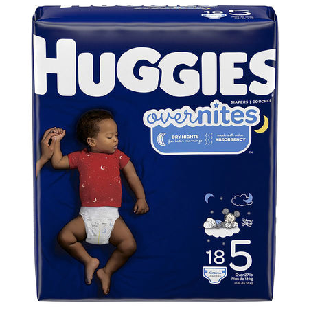 Huggies OverNites Diaper, Size 5-Unisex Baby Diaper Huggies Overnites Size 5 Disposable Heavy Absorbency