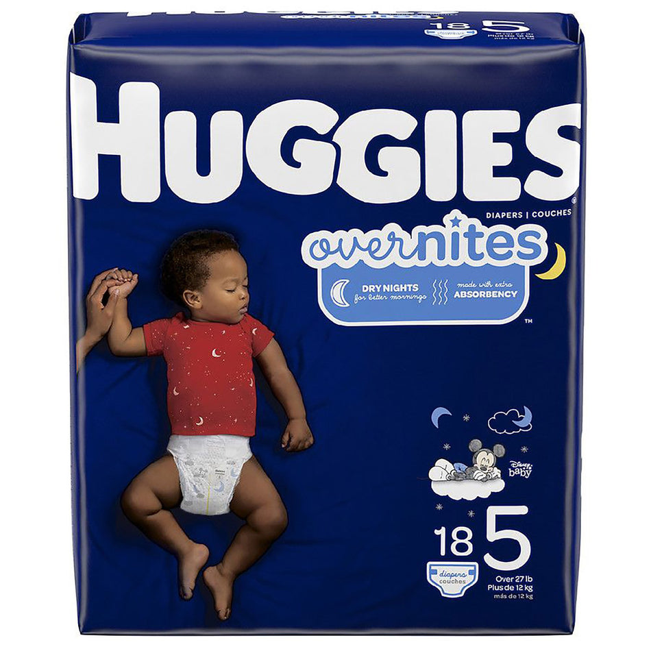 Huggies OverNites Diaper, Size 5-Unisex Baby Diaper Huggies Overnites Size 5 Disposable Heavy Absorbency