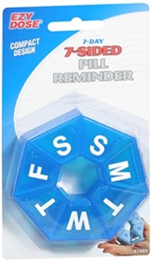 EZY Dose Weekly Seven-Sided Pill Planner-Pill Organizer Ezy Dose Medium 7 Day 1 Dose