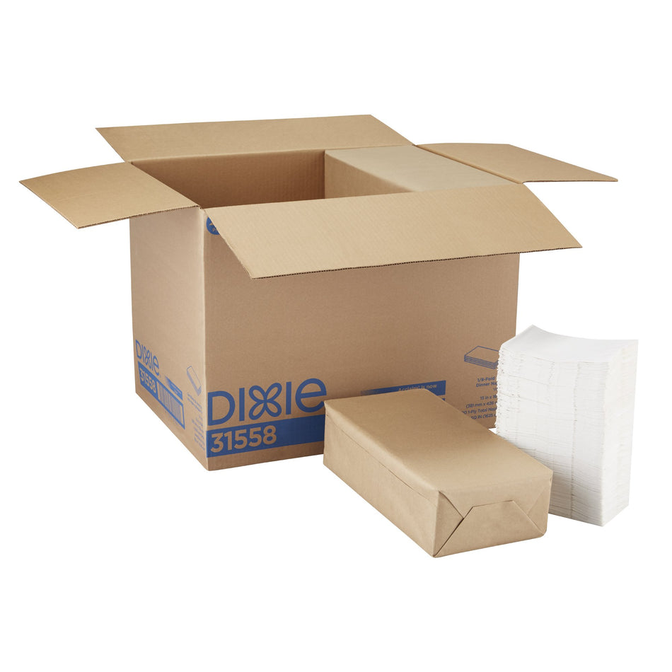 Dixie� Dinner Napkin, 350 per Sleeve, 12 Sleeves per Case-Dinner Napkin Dixie� White Paper