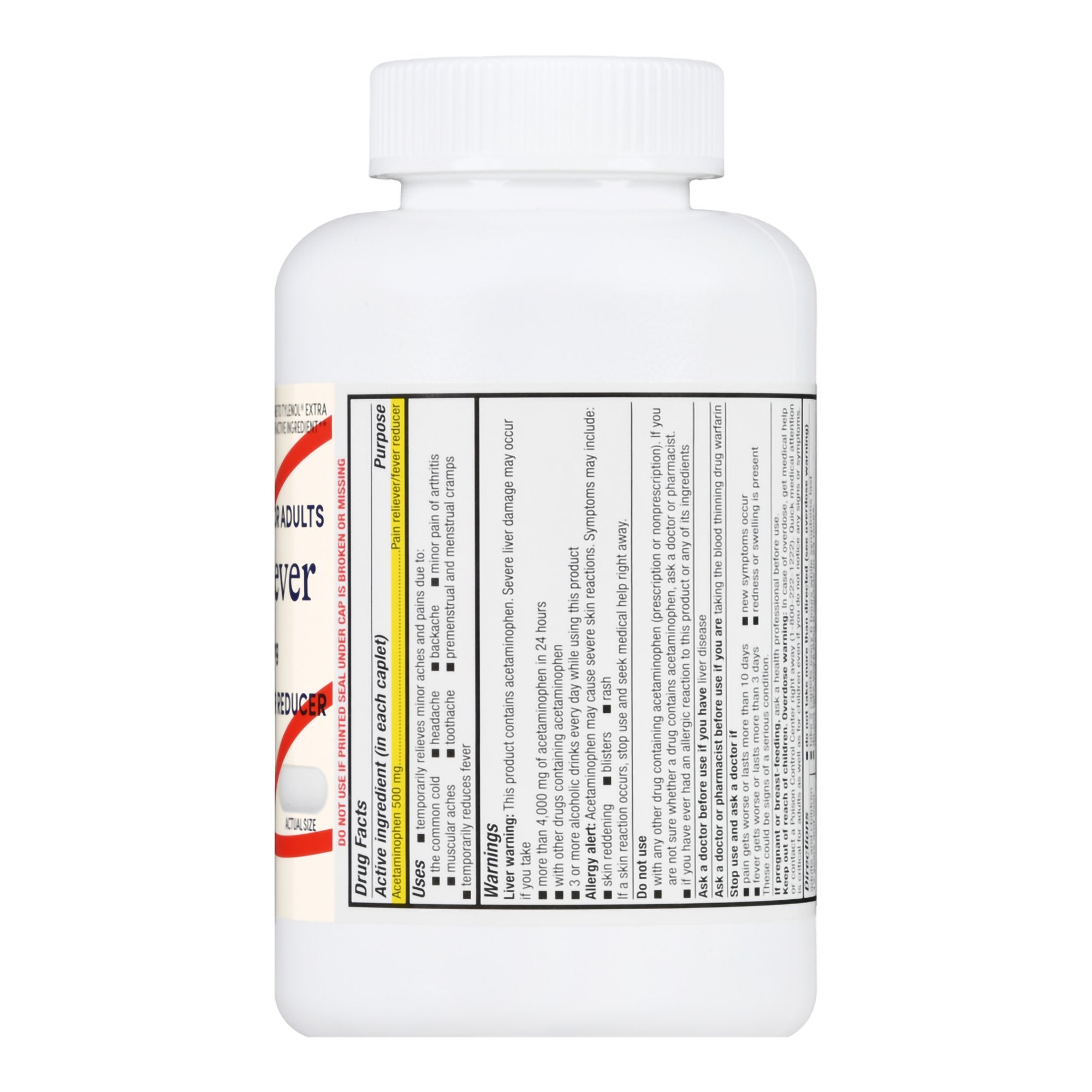 Foster & Thrive Extra Strength Pain Reliever Acetaminophen 500 mg Caplets-Pain Relief Foster & Thrive 500 mg Strength Acetaminophen Caplet 500 per Bottle
