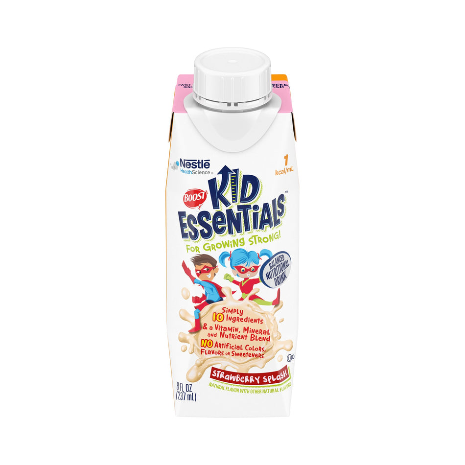 Boost� Kid Essentials� Balanced Nutritional Drink, Strawberry, 8-ounce carton-Pediatric Oral Supplement Boost� Kid Essentials� 1.0 Strawberry Splash Flavor 8 oz. Carton Liquid Vitamins / Minerals
