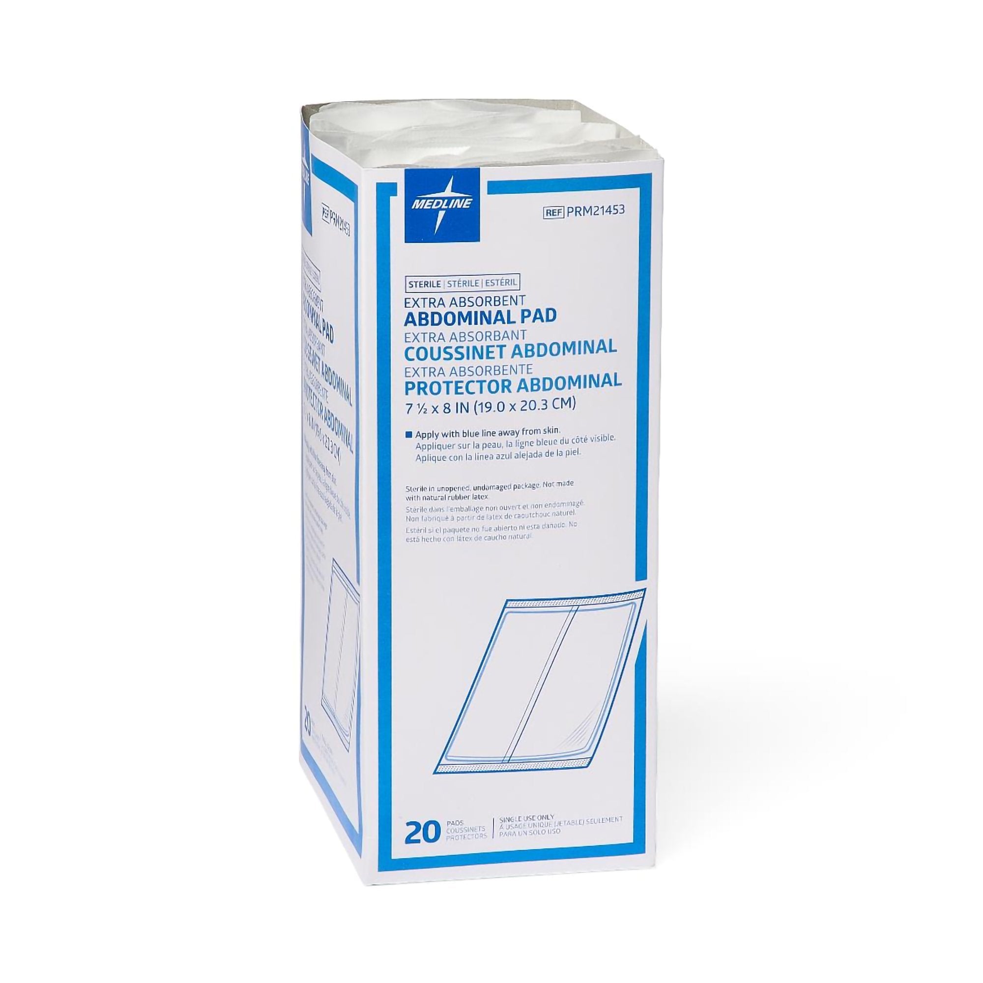 Caring Abdominal Pad, 7-1/2 x 8 Inch-Abdominal Pad Medline Essentials 7-1/2 X 8 Inch NonSterile 20 per Pack