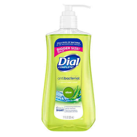 Dial Complete Antibacterial Liquid Hand Soap, Aloe-Antibacterial Soap Dial Complete Liquid 11 oz. Pump Bottle Aloe Scent